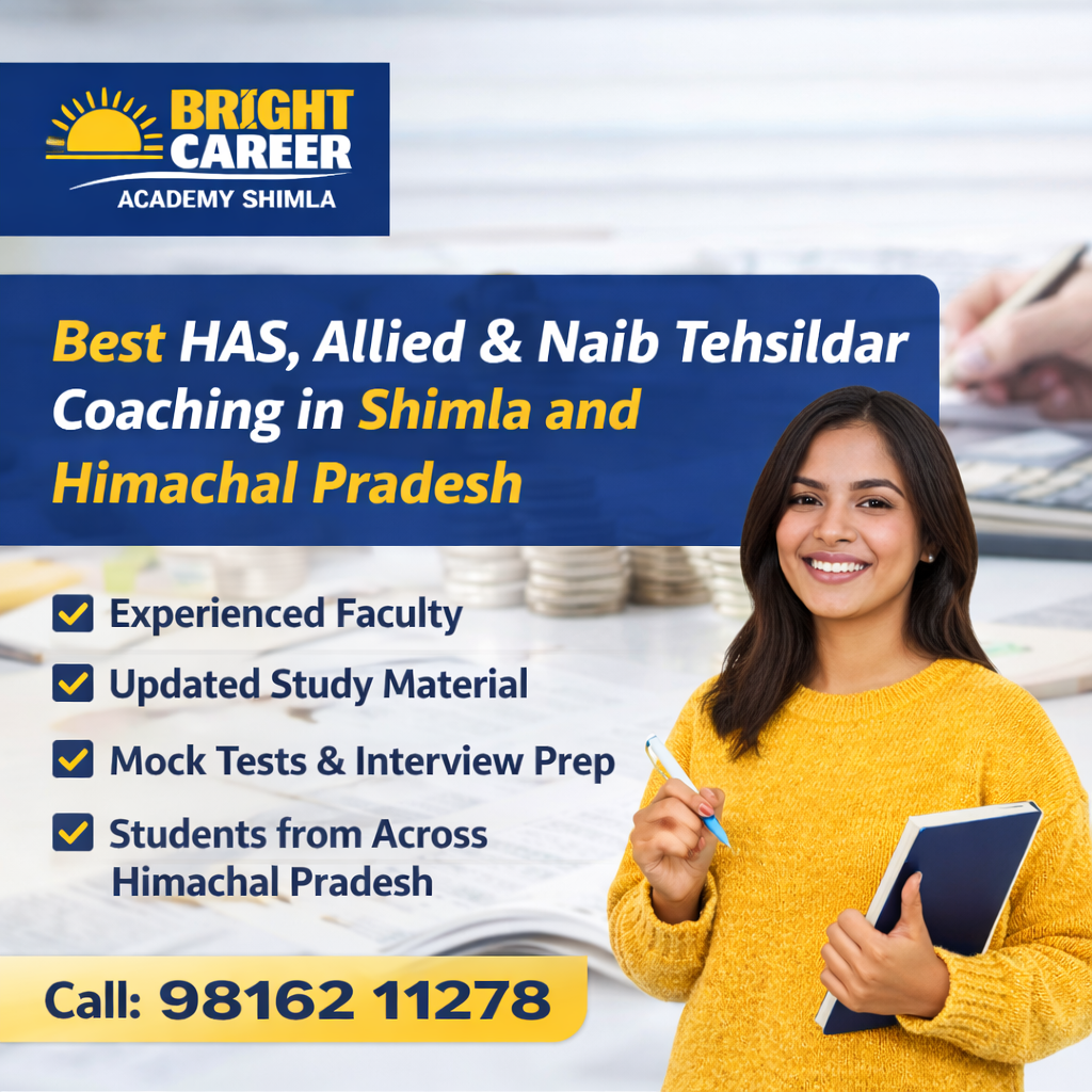 Best HAS, Allied, and Naib Tehsildar Coaching in Shimla and Himachal Pradesh